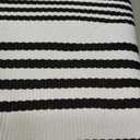Outdoor Front Door Mat 3'x5', Black and White Cotton Hand Woven Striped Rug,Reversible Washable Front Porch Rug, Foldable Layered Doormat for Entryway/Home Entrance/Farmhouse