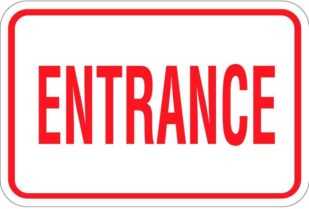 2 x Entrance Sign OSHA Label Decal Sticker Sticks to Any Surface 10x7