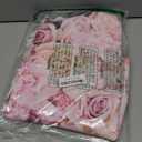 BINQOO 7x5ft Pink Rose Wall Background Pink Flowers Backdrops Spring Tea Party Backdrop Floral Girls Birthday Weeding Valentine's Day Mother's Day Event Banner Photo Props