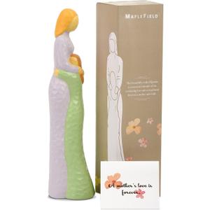 Mother Daughter Figurine - Carved Collectible Mother Figurine Statue - Mothers Day Figurines Decor - Sentimental Gift for Her - Ready to Display Mom and Daughter Figurine - Mother and Child Statue
