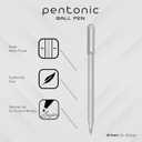 Pentonic Ballpoint Pens, 10 Count, Frosted Pale Gray Barrel with Black Ink, 0.7 mm Fine Point, Smooth Writing For Journaling & Note Taking (PEN13086) (Grey)