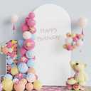 Fomcet 6.6FT Wedding Arch Cover White Spandex Fitted Fabric Arch Backdrop Cover Round Top Chiara Backdrop Covers for Birthday Party Baby Shower Wedding Ceremony Decoration