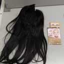 Long Straight Middle Frenge for White Hair Wavy 24inch High Temperature Fiber Machine Made (Ntural Black,Straight)
