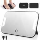 RENPHO Portable Rechargeable Scale with Travel Makeup Mirror, Slide-Out LED Display, Small Travel Scale for Body Weight, Digital High Accurate Scale for Traveling, 400lbs, Core Go, 8.98" x 5.28"