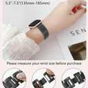 Metal Band Compatible for Fitbit Versa 2/1/Lite/SE, 22mm Dressy Stainless Steel Chain Strap Designer Wristband for Fitbit Versa Smartwatch (Black)