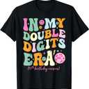 In My Double Digits Era Retro 10 Year Old Birthday T-Shirt M