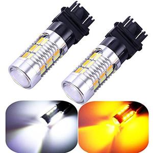 3157 3057 3357 4157 Turn Signal White Yellow Amber Switchback Led Light Bulbs 22 SMD with Projector, for Standard Socket, Not CK, Pair of 2
