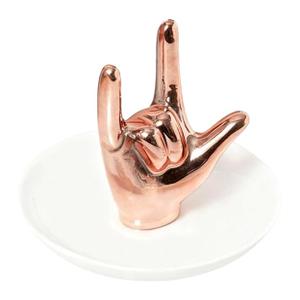 Hand Shaped Ring Holder Jewelry Tray Jewelry Stand For Trinket Rings Pendant Rose Gold