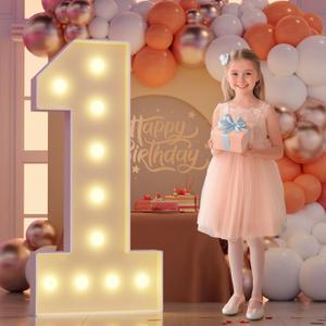 Marquee Numbers 4 Feet Tall, Number 1 Light Up Number, Large 4FT Light Up Numbers for Birthday Party Decor Marry Me Wedding Baby Shower Graduation Decoration, Assembly Needed