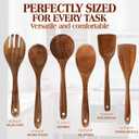 KitchenClick 7-Piece Wooden Spoons for Cooking  Premium Teak Wooden Utensil Set, Nonstick & Heat-Resistant Wooden Cooking Utensils, Durable & Lightweight Spoon Set for Kitchen, Baking & Serving
