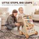 Tiny Land Wooden Baby Walker with Adjustable Speed, Montessori Activity Push Walker Toy for Toddlers, Baby Gift Parents Love for Boys & Girls(Morandi)