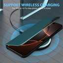 for iPhone 16 Pro Max Case, Case for iPhone 16 Pro Max Flip Case, Clear View Slim Fit Leather Cover for iPhone 16 Pro Max Phone Case with Kickstand Rugged Heavy Duty Shockproof Bumper Shell (Green)