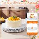 Wenqik 2 Pcs White Metal Cake Stand, 14" 16" Large Round Cupcake Stand