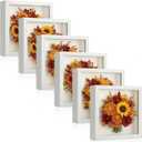 Tuanse 6 Pieces Shadow Box Picture Frame Square Shadow Boxes Display Cases for Sports Memorabilia Wedding Memories Crafts Pins Awards Medals Tickets and Photos(White,5 x 5 Inch)