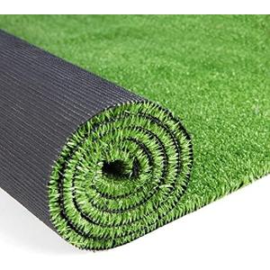 GRASS EXPRESS Artificial Grass Turf, 10ft x 10ft 0.4" Pile Height, Indoor Outdoor Fake Astroturf Rug Carpet Mat for Balcony Decor Backyard Patio Backdrop Fence Wall Decorations Dogs, Green 