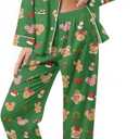 ELUNORUS Unisex Ultra Soft Pajama Set, Valentines Pajamas, Soft Warm Matching Sleepwear Gift for Women Men (2XL Gingerbread and Mouse)