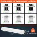 QuliMetal 17.5 Inch Flavorizer Bars for Weber Genesis 300, Genesis E-310 E-320 E-330 Grills with Front Controls Knobs (2011-2016), Stainless Steel Grill Heat Plates for Weber 7620 7621
