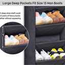 SLEEPING LAMB Over The Door Shoe Organizer for Closet with Large Deep Pockets, Narrow Shoe Rack for Door Hanging Boots Storage, Black