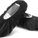 Larrel Black Shoe Covers, Reusable Bowling Shoe Covers Non-Slip Shoes Protector Cover Shoes Cover Protector Accessories for Men Women Sports Supplies Floor Protection (Large)