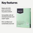 Amazon Basics 30% Recycled Color Copy Paper, 8.5" x 11", 20lb, Pastel Green, 500 Sheets