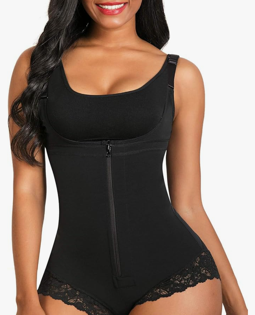 SHAPERX Women's Fajas Colombianas Shapewear Postpartum Tummy Control Body Shaper Butt Lifter Bodysuit. Size Medium