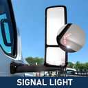 Chrome Door Mirror assembly fit for Truck International LT625 2017+ Power Heated with LED Signal light and CB, Right Passenger Side RH