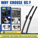 Wipers Replacement For 06/2006-08/2009 BMW 3 Series 4-Door E90 E91 325xi 328i 328xi 328ixDrive 330i 330xi 335i 335xi M3 Original Equipment Windshield Wiper Blades - 24"+19" Side Lock (Set of 2)