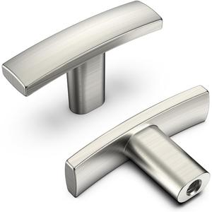 homdiy T Cabinet Knobs 30 Pack Brushed Nickel Cabinet Pulls Single Hole Kitchen Knobs Arch Drawer Pulls for Bathroom Dresser Drawer