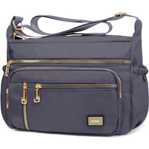 NPBAG Crossbody Bag for Women, Shoulder Purse Handbag Messenger Bag, Trendy Pocketbooks, Waterproof and Multi-Pockets (Grey)