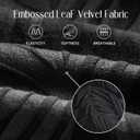 4 Pieces Velvet Embossing Sofa Cover 3 Cushion Couch Covers for Sofa Durable Soft Plush Sofa Slipcovers 3 Seater Washable Dog Cover for Couch (Black, Sofa)