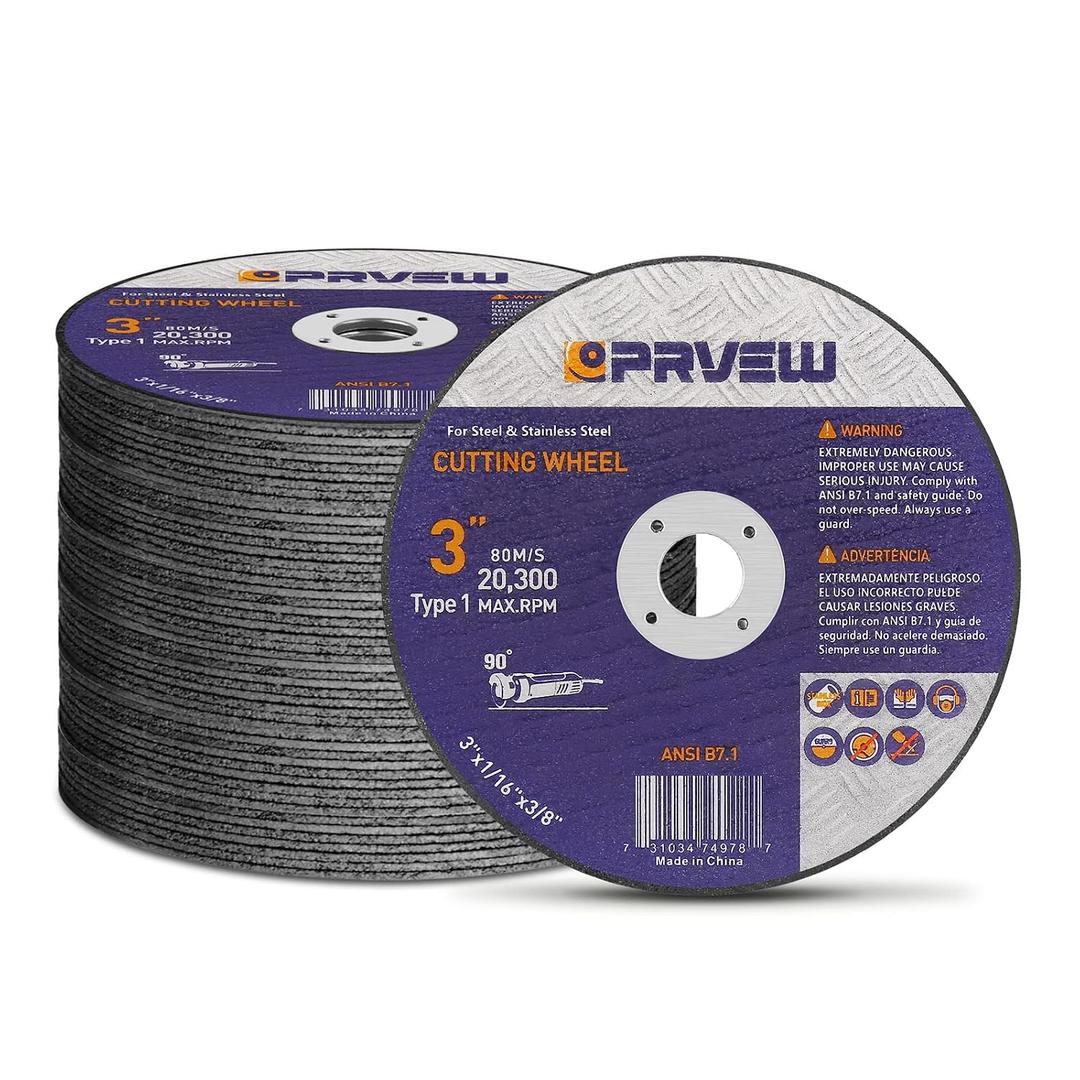 50-Pack Die Grinder Cut Off Wheel,3" x1/16 x3/8" Cutting Disc for Metal&Stainless Steel