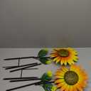 Sunflower Wind Spinner,Garden Windmills and Spinners for Yard,Metal Flowers for Outside,Metal Kinetic Wind Sculptures, 12.8 * 57 Inches, 2 Pack