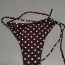 MIYOUJ Women Halter String Bikini Set Sexy Thong Cheeky One Piece Swimsuits Solid Color Bathing Swimwear (Brown, XL)