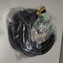 PowerFlow Garden Hose, NON-EXPANDABLE 25 Feet Premium Quality Stainless Steel Metal Water Hose with Durable Fabric Skin, Hose For Commercial, Residential Use, Bonus 10-way Spray Nozzle (25 Ft, Black)