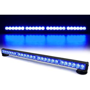 24 LED Emergency Hazard Warning Strobe Flashing Light Bar Wireless Battery W/Magnetic Base and Rechargeable Plug for Beacon Rooftop Safety Vehicles Tow Trucks Tractor Snowplow, Blue