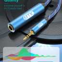 EMK 1/4 to 3.5mm Adapter, 1/4" Female to 1/8" Male Stereo Audio Adapter for Speaker,Amplifiers, Guitar, Home Theater Devices, Laptop, Headphones (6.6FT/2M)