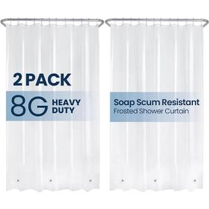 Liba Extra Heavy Weight 8G PEVA Shower Liner, Frosted 72" x 72"
