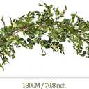 Tigeen Artificial Eucalyptus Garland Plant 6.5 FT Wedding Faux Leaves Greenery Garland Vines Hanging DIY Decoration for Home Party Table Runner Mantle Wall Decor(1 Pcs)