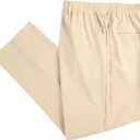 voeeron Big Mens Elastic Waist Pants, Easy-Wear Loose Fit Pull-On Casual Pants Stretchy Comfortable Waistband, 48W62W (54W x 32L)