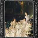 Wood Canvas Frame for 12x16 Oil Paintings, Finished 12x16 Gothic Ornate Frame for Wall Art Prints, Luxury Vintage Painting Frame for Home Office Decor, No Back & Cover (Black)