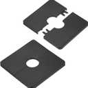 M METERXITY 2-Pack Wall Split Flange, ABS Square Self-Adhesive Escutcheon Plate Cover Buckle for 22mm/0.87in Dia Pipe Accessories/Floor/Ceiling, Plumbing Cover Plates [Black,7mm/0.28in H]