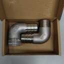 304 Stainless Steel 1" Hose Barb x 1" Male NPT 90 Degree Elbow- Home Brew Pipe Fittinglead-free 2 pcs