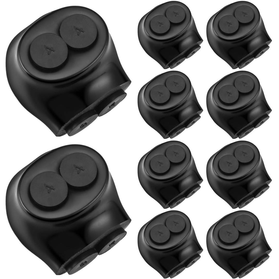10 Pcs Insulated Multi Cable Connectors 2 Port Single Entry Splice Electrical Power Connector Black Interconnect Terminals Pre Filled (4-14 Awg Wire Range)