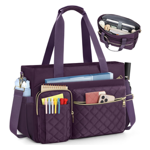 SDYSM Teacher Tote Bag 15.6 inch Laptop Bag Work Bags for Women Nurse Tote Professional Computer Messenger Shoulder Bags Laptop Briefcase for Office, College, Nursing, Black