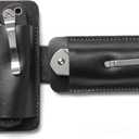 Leather Pocket Knife Belt Sheath for Horizontal & Vertical Carry, EDC Multitool Folding Knife Belt Holder Holster VPKM