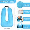 Barydat 2 Pcs Car Travel Pillow for the Back Seat 28 x 18 in Sleeping Reading Pillows for Distance Travel Car Cushion for Kids Adults Head and Body Support U Shaped Pad(Pink, Blue)