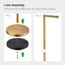BAGNOLUX Bathroom Toilet Paper Holder Stand with Reserve, SUS304 Stainless Steel Rustproof Pedestal Tissue Roll Holder Heavy Duty (Brushed Brass)