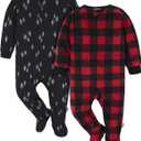 Gerber unisex-baby Fleece Footed Pajamas 2-pack (12 Months, Bear Forrest)