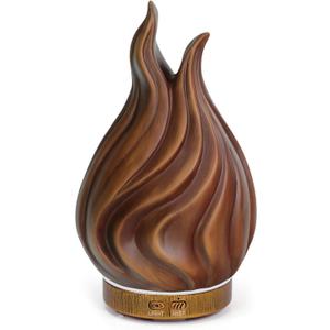 200ml Essential Oil Diffuser for Home, Wood Grain Cover Aromatherapy Diffuser, Cool Mist Humidifier with Safe Auto Shut-Off and 2 Mist Modes & 7 Color LED Night Lights for Office Room (VASE02)