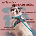 rabbitgoo Cat Harness and Leash for Walking, Escape Proof Soft Adjustable Vest Harnesses for Cats, Easy Control Breathable Reflective Strips Jacket, Red & Teal, S